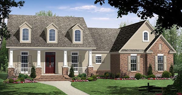 Country, Craftsman, Traditional House Plan 59092 with 4 Beds, 3 Baths, 2 Car Garage Elevation