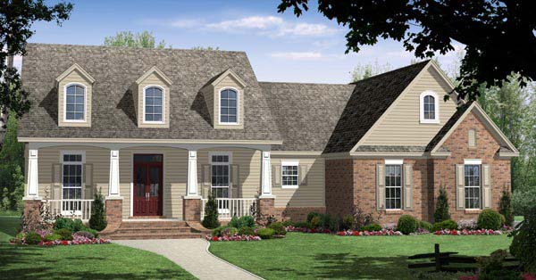 Bungalow, Craftsman, Traditional House Plan 59093 with 4 Beds, 3 Baths, 2 Car Garage Elevation
