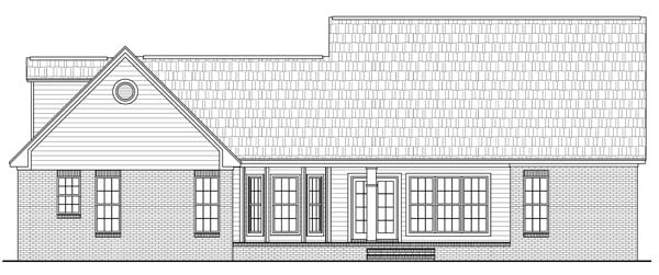 Cape Cod, Craftsman, Traditional House Plan 59104 with 3 Beds, 2 Baths, 2 Car Garage Rear Elevation