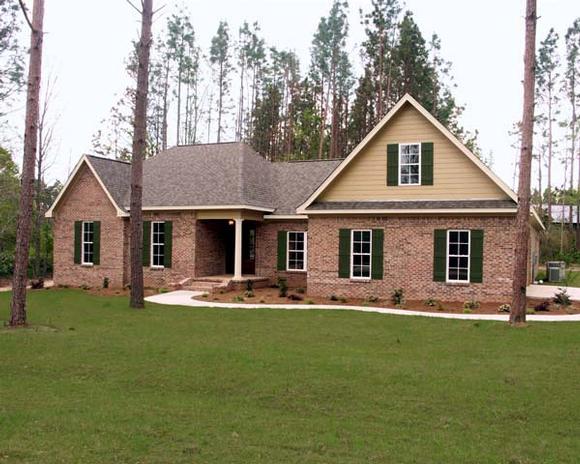 European, Ranch, Traditional House Plan 59112 with 4 Beds, 3 Baths, 2 Car Garage Elevation