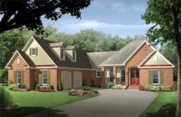 Country, European, Traditional House Plan 59113 with 4 Beds, 3 Baths, 2 Car Garage Elevation