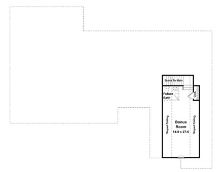 Ranch, Traditional House Plan 59115 with 3 Beds, 4 Baths, 2 Car Garage Second Level Plan