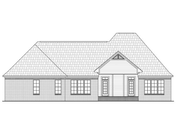 European, French Country, Traditional House Plan 59117 with 3 Beds, 3 Baths, 2 Car Garage Rear Elevation