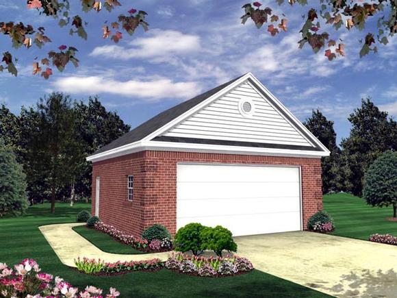 Country, Traditional 2 Car Garage Plan 59119 Elevation