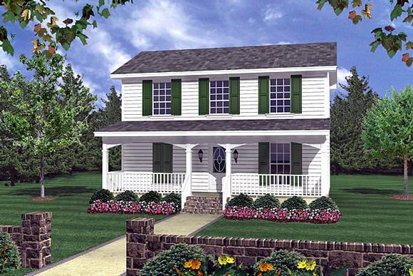 Country, Southern, Traditional House Plan 59120 with 3 Beds, 2 Baths Elevation