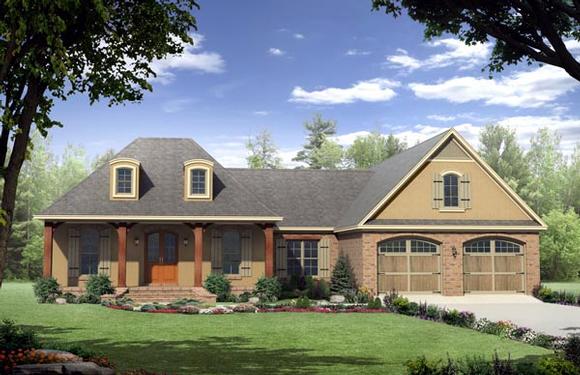 Country, European, French Country House Plan 59125 with 3 Beds, 3 Baths, 2 Car Garage Elevation