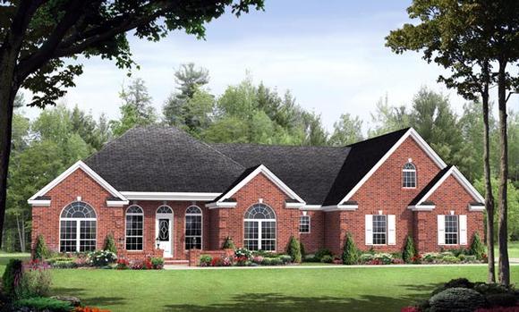 Country, European, Traditional House Plan 59128 with 3 Beds, 3 Baths, 2 Car Garage Elevation