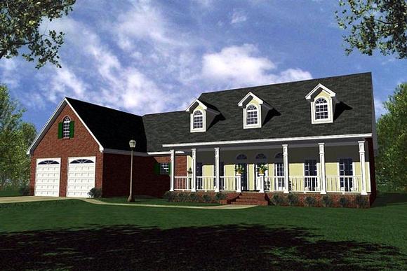 Country, Farmhouse, Ranch, Traditional House Plan 59130 with 3 Beds, 3 Baths, 2 Car Garage Elevation