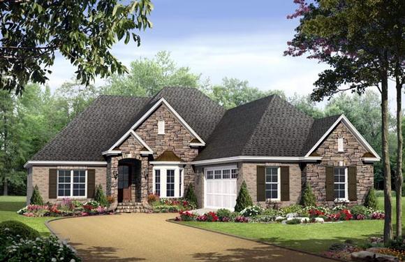 Country, European, Traditional House Plan 59132 with 3 Beds, 2 Baths, 2 Car Garage Elevation