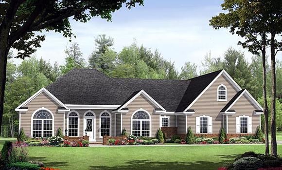 European, Traditional House Plan 59135 with 3 Beds, 3 Baths, 2 Car Garage Elevation