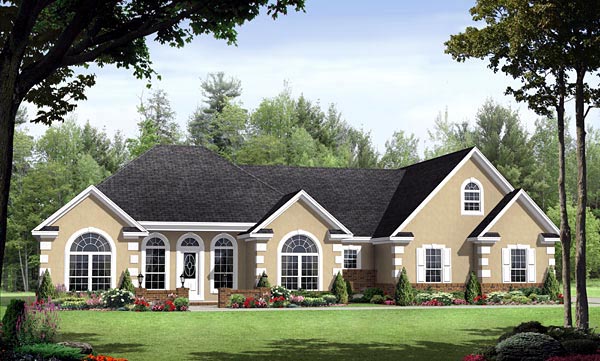 European, Traditional House Plan 59136 with 3 Beds, 3 Baths, 2 Car Garage Elevation