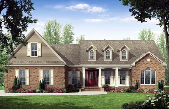 Country, Ranch, Traditional House Plan 59137 with 3 Beds, 3 Baths, 2 Car Garage Elevation