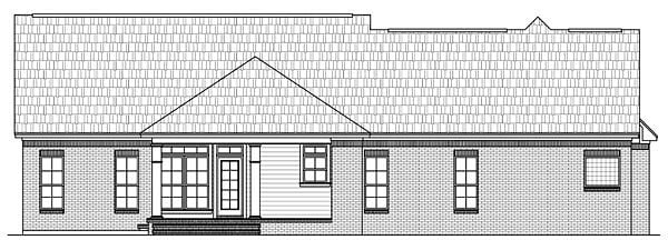 Country, European, French Country, Traditional House Plan 59140 with 3 Beds, 3 Baths, 3 Car Garage Rear Elevation