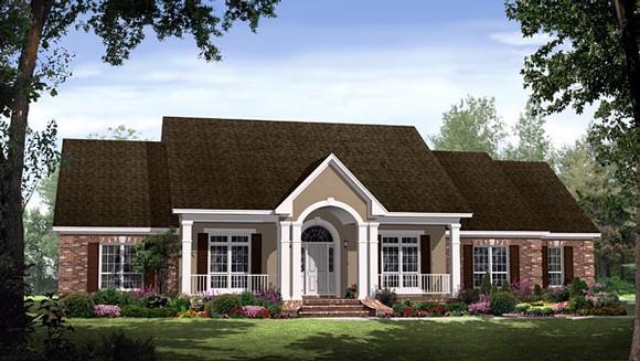 Country, European, Traditional House Plan 59144 with 4 Beds, 4 Baths, 2 Car Garage Elevation