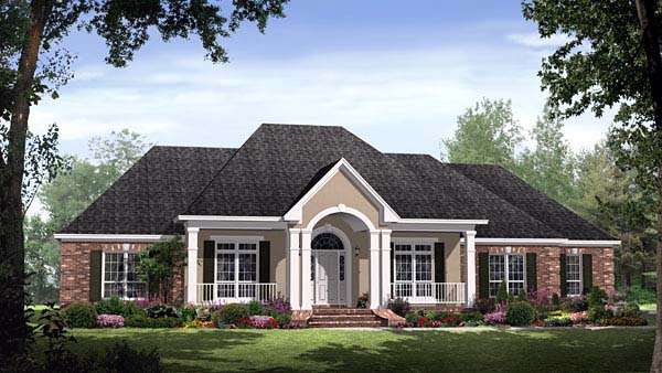 Country, European, Traditional House Plan 59145 with 4 Beds, 4 Baths, 2 Car Garage Elevation