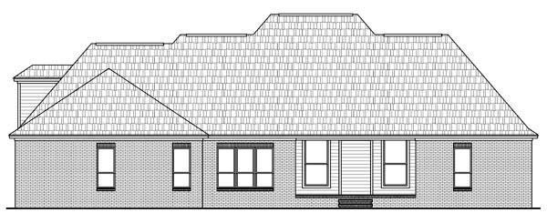 Country, European, Traditional House Plan 59145 with 4 Beds, 4 Baths, 2 Car Garage Rear Elevation