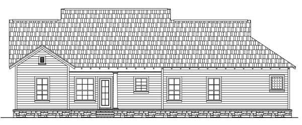 Bungalow, Craftsman House Plan 59146 with 3 Beds, 2 Baths, 2 Car Garage Rear Elevation