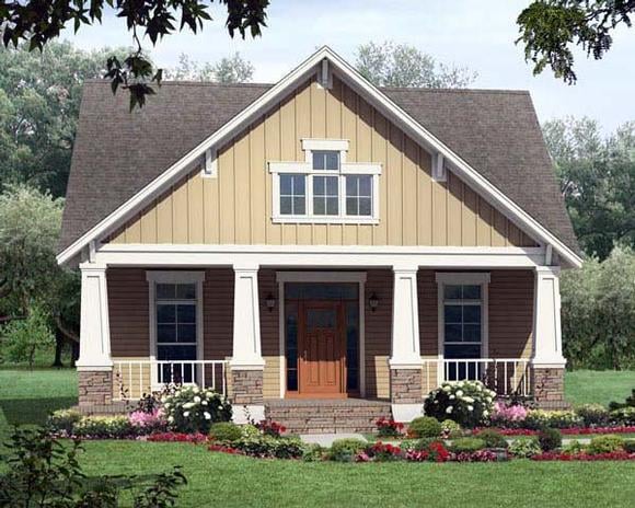 Cottage, Country, Craftsman House Plan 59147 with 3 Beds, 2 Baths, 2 Car Garage Elevation