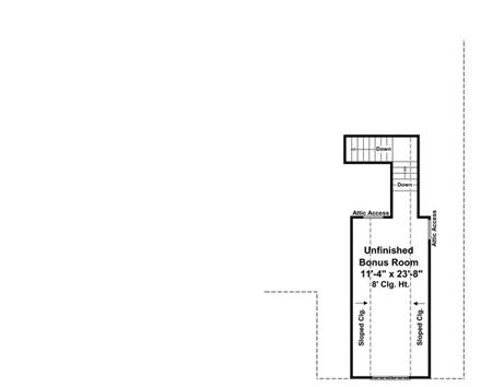 Bungalow, Craftsman House Plan 59148 with 3 Beds, 2 Baths, 2 Car Garage Second Level Plan