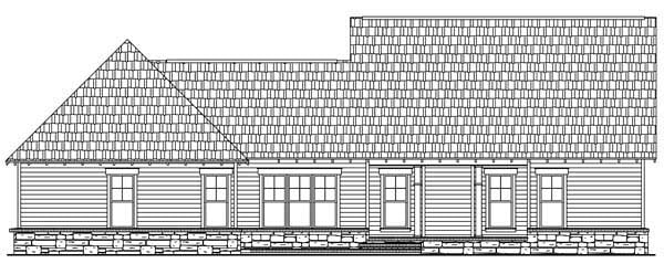 Bungalow, Craftsman House Plan 59149 with 3 Beds, 3 Baths, 2 Car Garage Rear Elevation