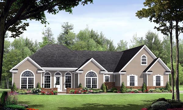 Country, European, Southern, Traditional House Plan 59152 with 3 Beds, 3 Baths, 2 Car Garage Elevation