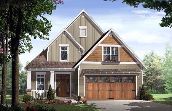 Bungalow, Cottage, Country, Craftsman House Plan 59154 with 3 Beds, 3 Baths, 2 Car Garage Elevation