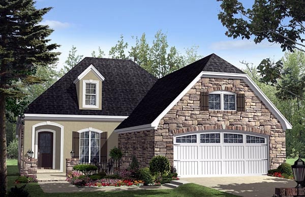 Cottage, Country, European, French Country House Plan 59159 with 3 Beds, 3 Baths, 2 Car Garage Elevation