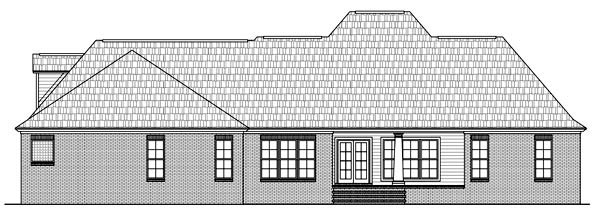 European, Southern House Plan 59161 with 4 Beds, 4 Baths, 3 Car Garage Rear Elevation