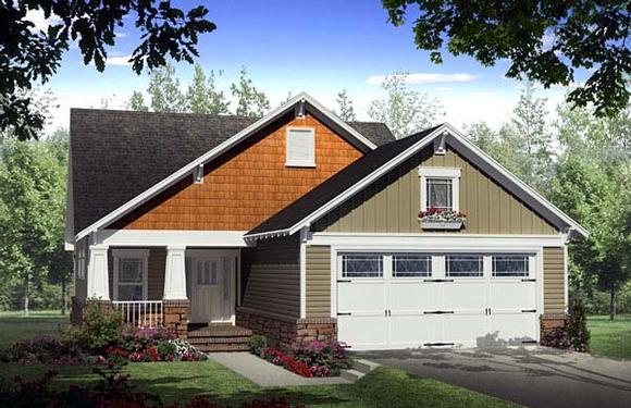 Cottage, Country, Craftsman House Plan 59164 with 3 Beds, 2 Baths, 2 Car Garage Elevation