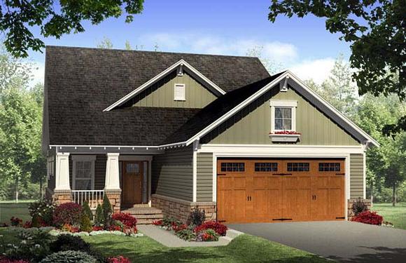 Cottage, Country, Craftsman House Plan 59166 with 3 Beds, 3 Baths, 2 Car Garage Elevation