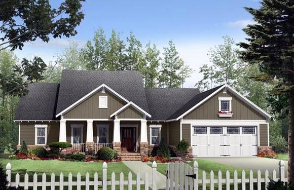 Cottage, Country, Craftsman House Plan 59170 with 3 Beds, 3 Baths, 2 Car Garage Elevation