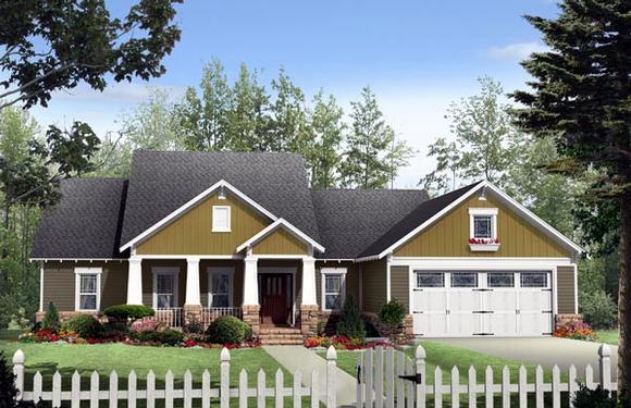 Cottage, Country, Craftsman House Plan 59177 with 3 Beds, 2 Baths, 2 Car Garage Elevation