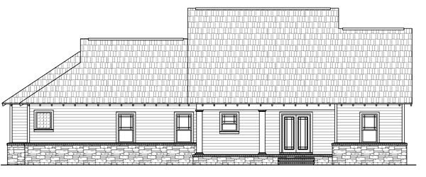 Cottage, Country, Craftsman House Plan 59177 with 3 Beds, 2 Baths, 2 Car Garage Rear Elevation