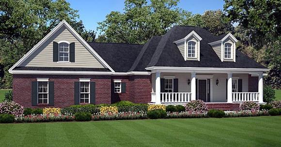 Country, European, Traditional House Plan 59179 with 3 Beds, 2 Baths, 2 Car Garage Elevation