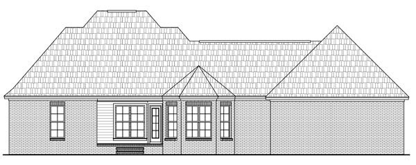 Country, European, Traditional House Plan 59179 with 3 Beds, 2 Baths, 2 Car Garage Rear Elevation