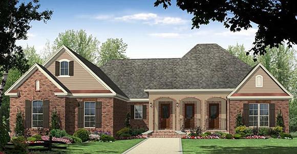 Country, European, French Country, Traditional House Plan 59185 with 3 Beds, 3 Baths, 2 Car Garage Elevation