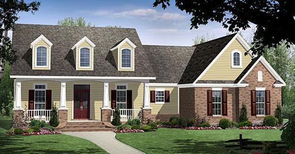 Country, Craftsman, European, Traditional House Plan 59188 with 4 Beds, 3 Baths, 2 Car Garage Elevation