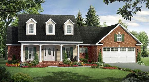 Country, Farmhouse, Southern, Traditional House Plan 59191 with 3 Beds, 2 Baths, 2 Car Garage Elevation