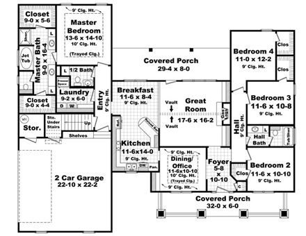House Plan 59193 Craftsman Style With, 2100 Sf House Plans