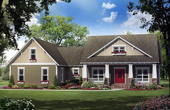 Cottage, Country, Craftsman, Southern House Plan 59196 with 4 Beds, 3 Baths, 2 Car Garage Elevation