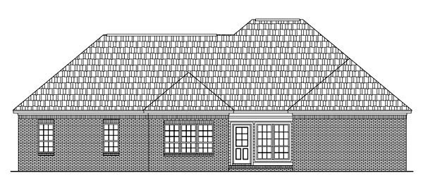 Country, European, Traditional House Plan 59209 with 3 Beds, 2 Baths, 2 Car Garage Rear Elevation