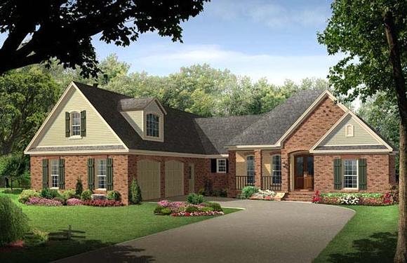 Country, European, Traditional House Plan 59215 with 4 Beds, 3 Baths, 2 Car Garage Elevation