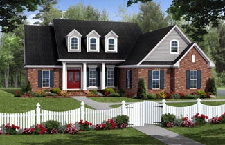 Country, Farmhouse, Southern, Traditional House Plan 59217 with 3 Beds, 2 Baths, 2 Car Garage Elevation