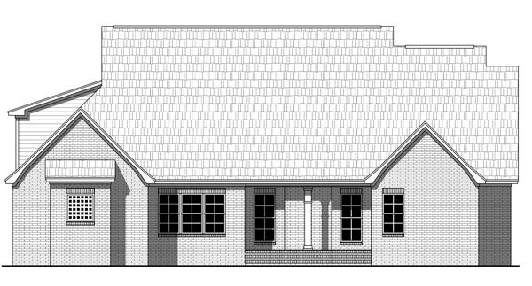Country, Farmhouse, Southern, Traditional House Plan 59219 with 4 Beds, 2 Baths, 2 Car Garage Rear Elevation