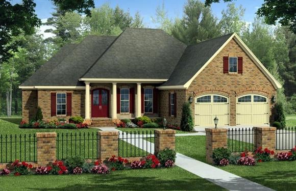 Country, European, Traditional House Plan 59220 with 4 Beds, 2 Baths, 2 Car Garage Elevation