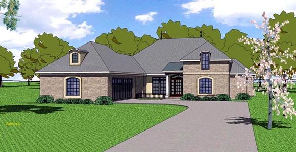 Contemporary, Florida, Southern House Plan 59301 with 4 Beds, 4 Baths, 2 Car Garage Elevation