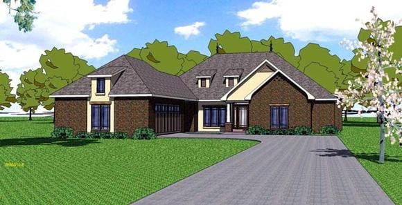 Contemporary, Florida, Southern House Plan 59302 with 4 Beds, 4 Baths, 2 Car Garage Elevation