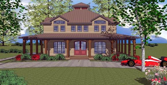 Cottage, Florida, Southern House Plan 59303 with 3 Beds, 4 Baths Elevation