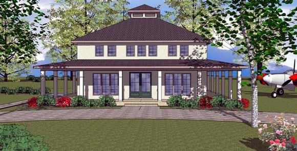 Cottage, Florida, Southern House Plan 59304 with 3 Beds, 4 Baths Elevation
