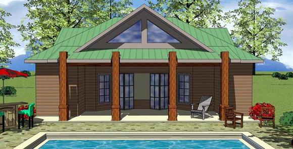 Cottage, Craftsman House Plan 59314 with 1 Beds, 2 Baths Elevation